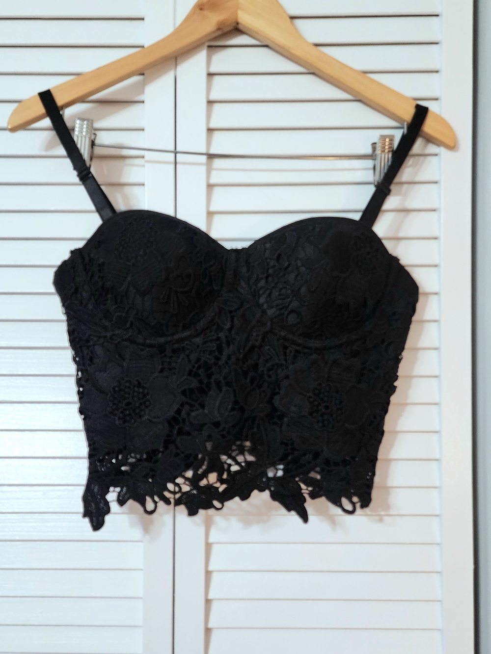 Women's Punk Goth Floral Lace Bustier Corset Party Bralet Crop Top